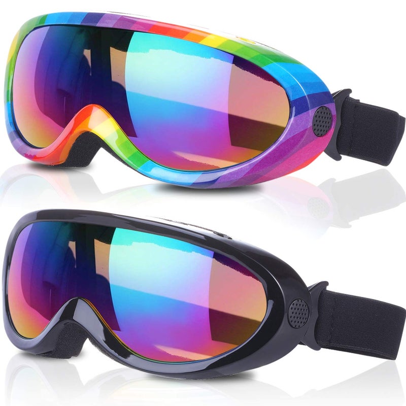 Rngeo Ski Goggles, Pack of 2, Snowboard Goggles for Kids, Boys & Girls, Youth, Men - Image 1